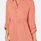 Style & Co Women's Babydoll Tunic Shirt  Orange Size PL