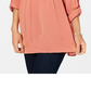 Style & Co Women's Babydoll Tunic Shirt  Orange Size PL