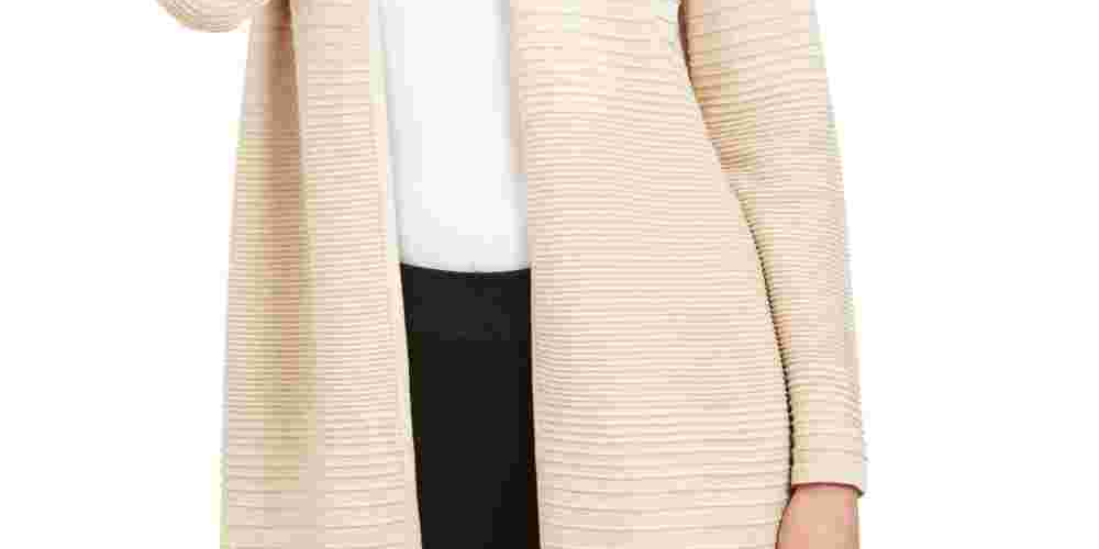 Alfani Women's Metallic Midi Cardigan Sweater Brown Size Large