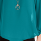 JM Collection Women's Asymmetrical Necklace Blouse Blue Size XX-Large