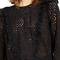 INC International Concepts Women's Ruffled Eyelet Top BlackSize XS