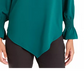 Alfani Women's V Hem Peasant Blouse Green Size XX-Large