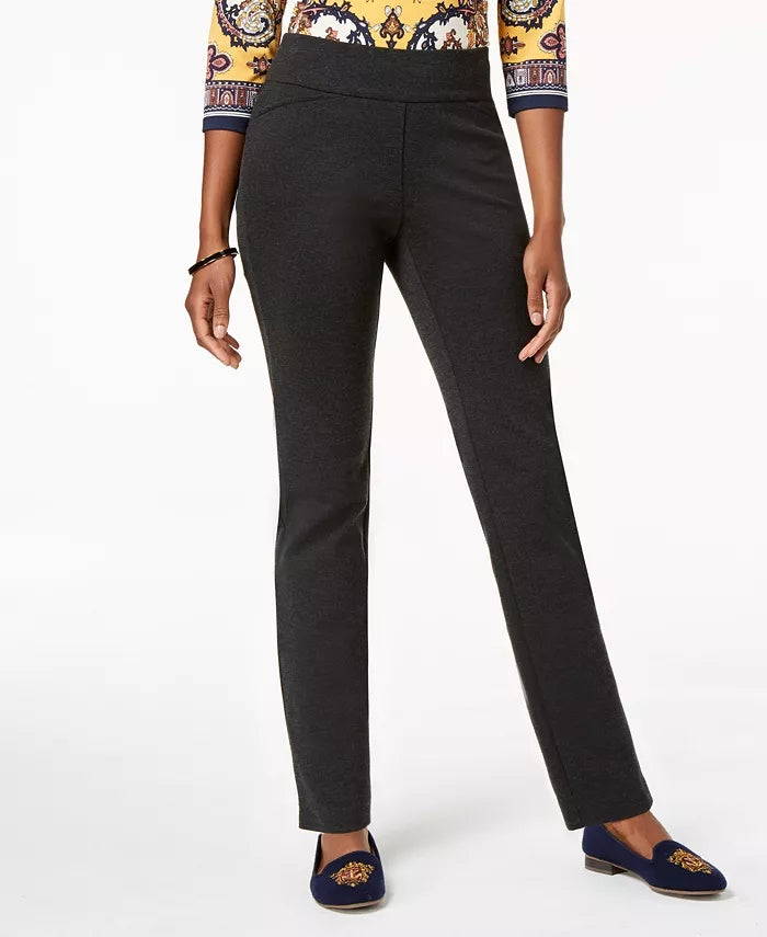 Charter Club Women's Heathered Knit Pants Gray Size 22X5