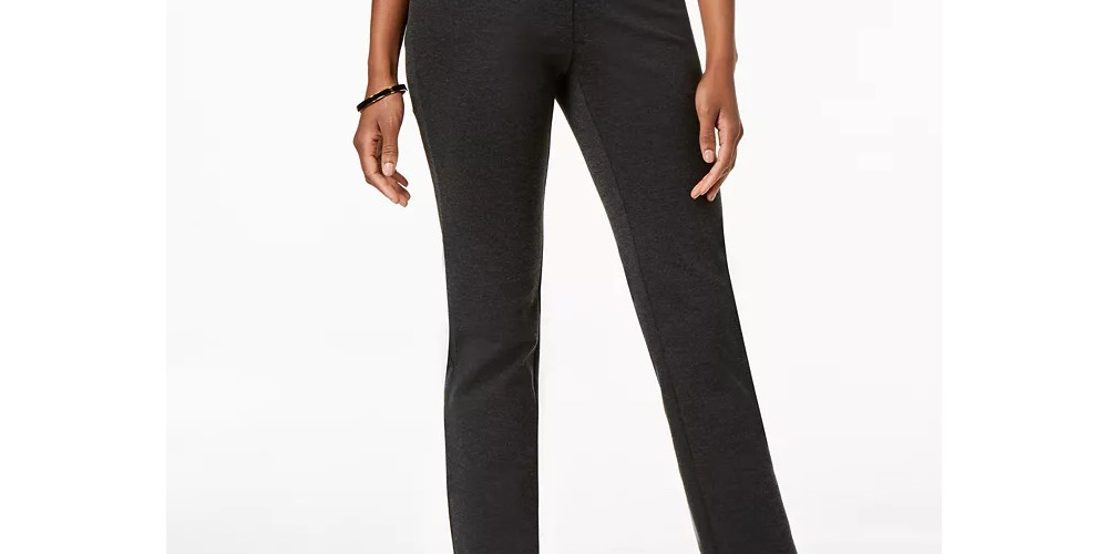 Charter Club Women's Heathered Knit Pants Gray Size 22X5