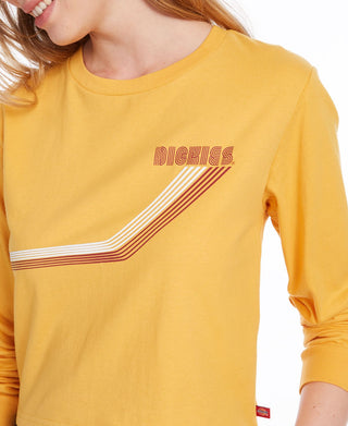 Dickies Cotton Cropped T-Shirt Yellow Size M