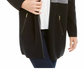 Charter Club Women's Milano Colorblocked Cotton Completer Sweater  Black Size XL