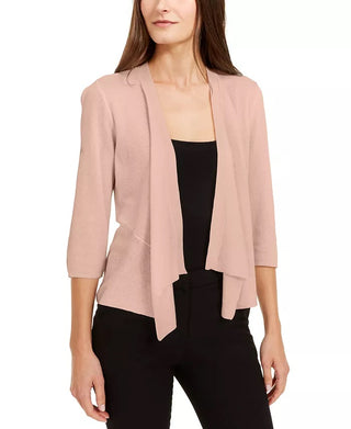 Alfani Women's Draped Open Front Cardigan Pink Size X-Small