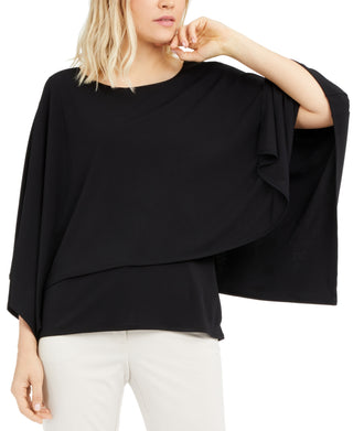 Alfani Women's Draped Popover Top Black Size Small