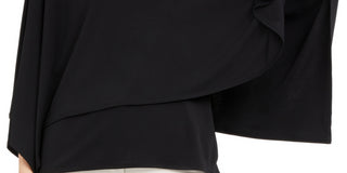 Alfani Women's Draped Popover Top Black Size Small