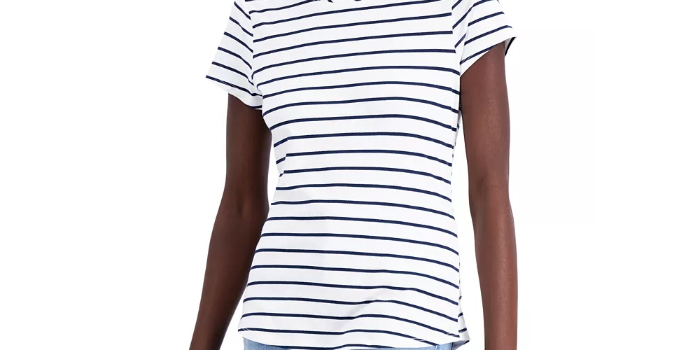 INC International Concepts Women's Cotton Crewneck T-Shirt Camile Camo Size X-Large