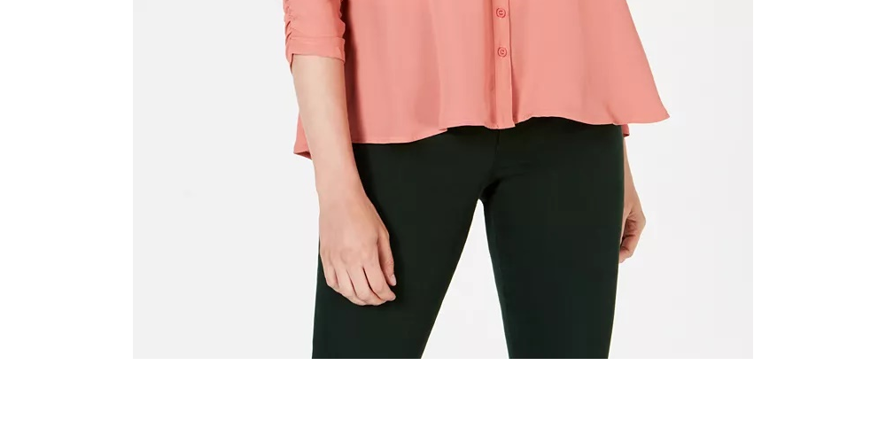 Style & Co Women's Swing Blouse Orange Size PS