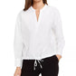 Alfani Women's Drawstring Hem Blouse White Size X-Small