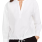 Alfani Women's Drawstring Hem Blouse White Size X-Small