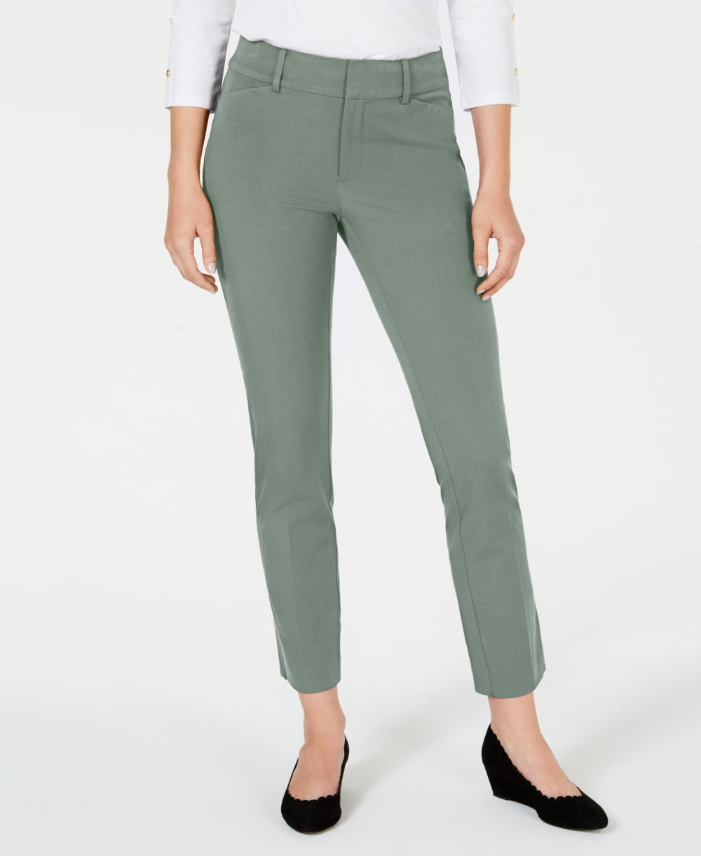 Charter Club Women's Newport Tummy Control Slim Fit Pants  Green Size 14