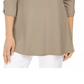 JM Collection Women's Grommet Cold Shoulder Tunic Beige  Size Large