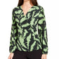 Alfani Women's Surplice Neck Printed Top  Green Size Large