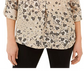Charter Club Women's Maria Floral-Print Blouse  Med Yellow Size Small