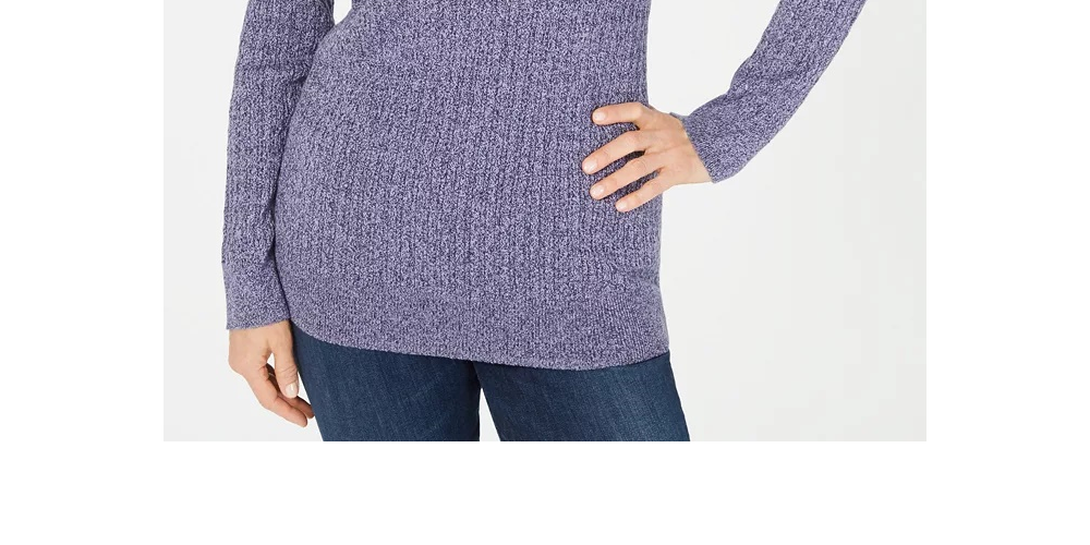 Karen Scott Women's Boat Neck Cotton Sweater  Blue Size XX-Large