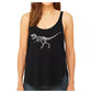 La Pop Art Women's Premium Word Art Flowy Tank Top- Dinosaur T-Rex Skeleton Black Size XX-Large