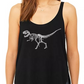 La Pop Art Women's Premium Word Art Flowy Tank Top- Dinosaur T-Rex Skeleton Black Size XX-Large