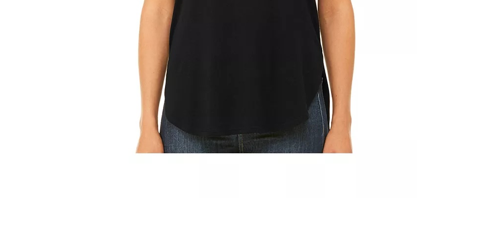 La Pop Art Women's Premium Word Art Flowy Tank Top- Dinosaur T-Rex Skeleton Black Size XX-Large