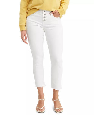 Levi's Women's Classic Button Front Skinny Ankle Jeans White Size 10