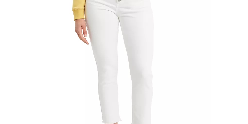 Levi's Women's Classic Button Front Skinny Ankle Jeans White Size 10