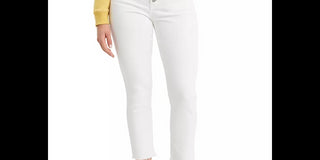 Levi's Women's Classic Button Front Skinny Ankle Jeans White Size 10
