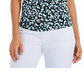 Calvin Klein Women's Floral Print Pleat Neck Top Black/Purple Size X-Large