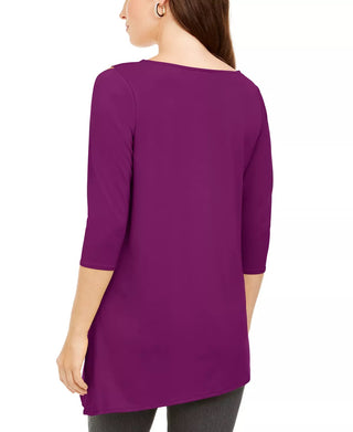 Alfani Women's Asymmetical Cut Out Blouse Pink Size Small