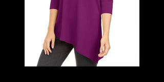 Alfani Women's Asymmetical Cut Out Blouse Pink Size Small