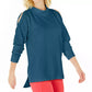 Ideology Women's Cold-Shoulder Vented Top Blue Size Medium