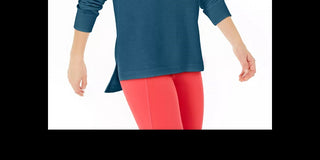 Ideology Women's Cold-Shoulder Vented Top Blue Size Medium