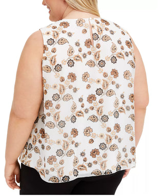 Calvin Klein Women's Plus Size Pleated Neck Top White Size 2X