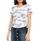 INC International Concepts Women's Floral Ruched Sides Blouse White Size X-Small