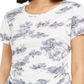 INC International Concepts Women's Floral Ruched Sides Blouse White Size X-Small