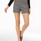 INC International Concepts Women's Printed Jacquard Shorts Black Size 4