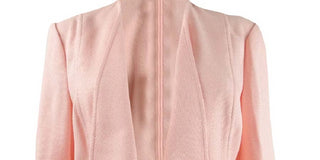Anne Klein Women's Textured Drape Front Jacket Pink Size Medium