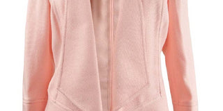 Anne Klein Women's Textured Drape Front Jacket Pink Size Medium