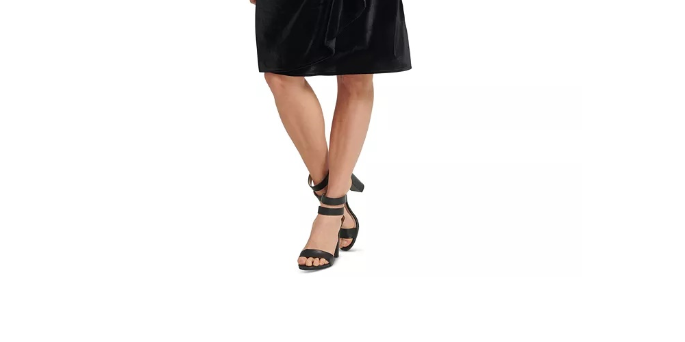 DKNY Women's Long Sleeve Jewel Neck Knee Length Sheath Dress Black Size Large