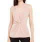 Alfani Women's Twist-Front Sleeveless Top Pink Size Large