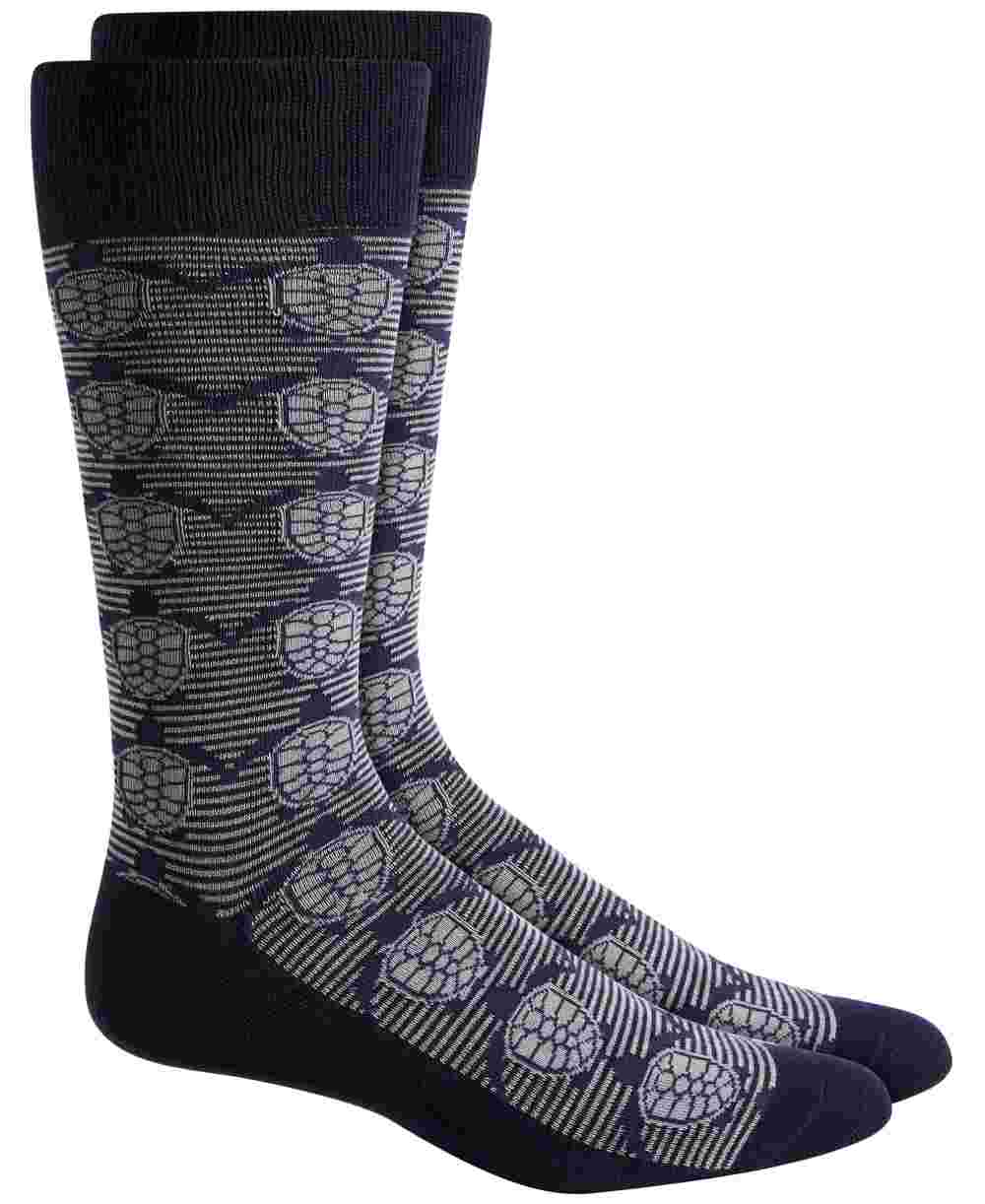 Alfani Men's Turtle Knit Comfy Crew Socks BlackSize Regular