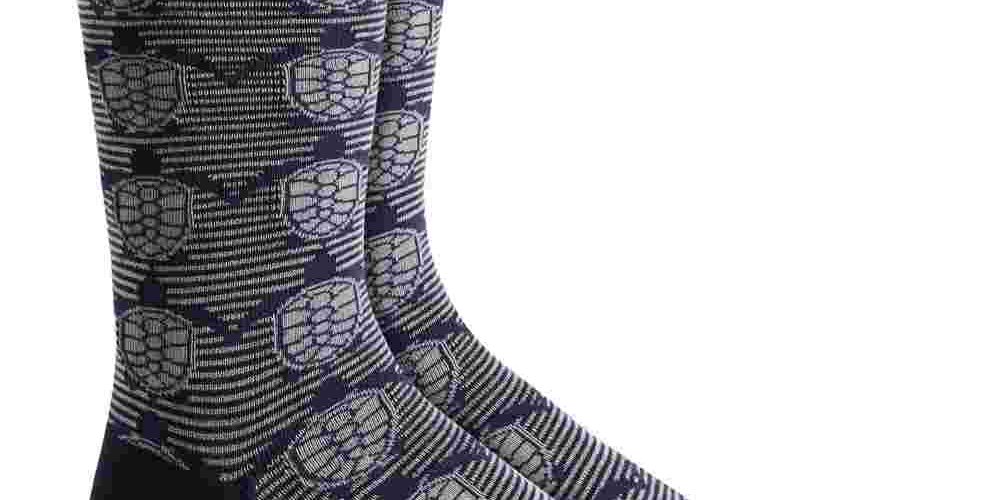 Alfani Men's Turtle Knit Comfy Crew Socks BlackSize Regular