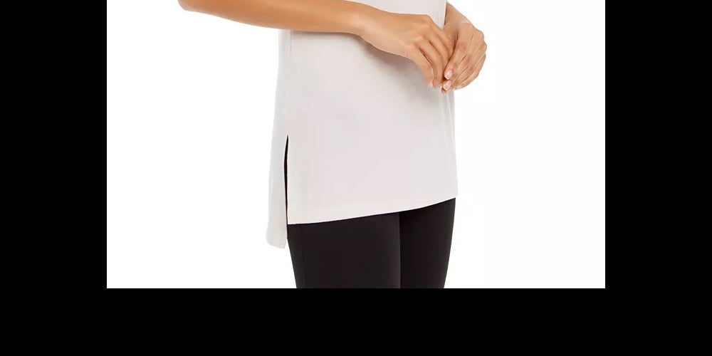 Ideology Women's Mesh-TrimT-Shirt Cream Size Small