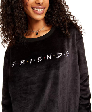 Love Tribe Junior's Friends Plush Sweatshirt Black Size Small
