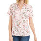 Karen Scott Women's Cotton Floral-PrinT-Shirt Pink Size Small