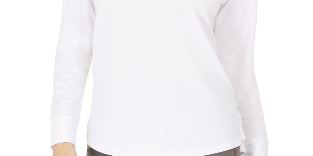 Style & Co Women's Split-Neck Top White Size Medium