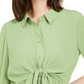 Alfani Women's Tie-Waist Roll-Tab-Sleeve Top Green Size Large