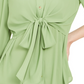 Alfani Women's Tie-Waist Roll-Tab-Sleeve Top Green Size Large