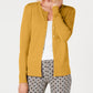 Charter Club Women's Long-Sleeve Button-Front Cardigan Gold Size X-Large